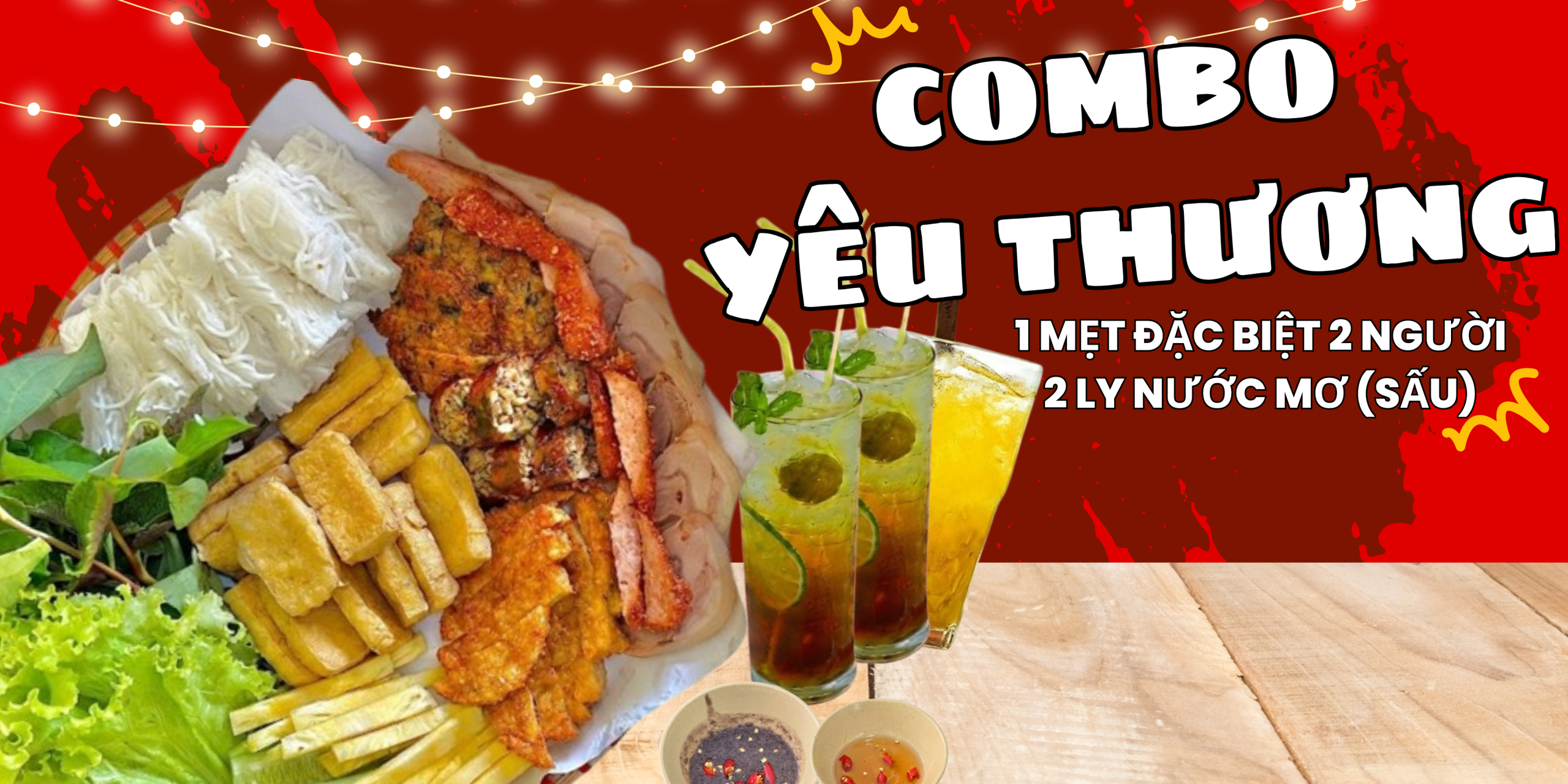 4 Combo Yêu Thương bún đậu mắm tôm mẹt đặc biệt 7 topping tại Bún Đậu Quỳnh Cần Thơ.